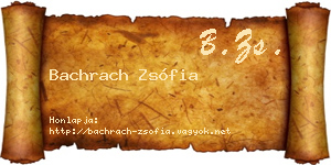 Bachrach Zsófia névjegykártya